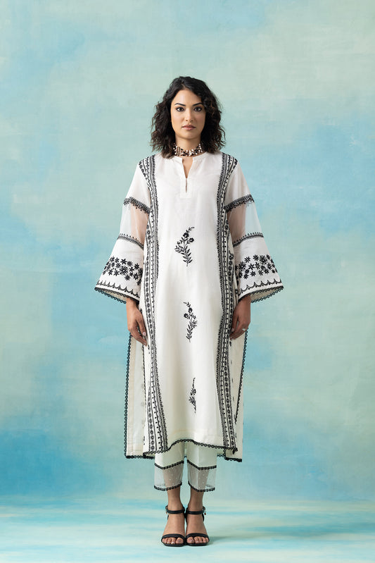 Organza, Pita Work & Maheshwari Kurta Set