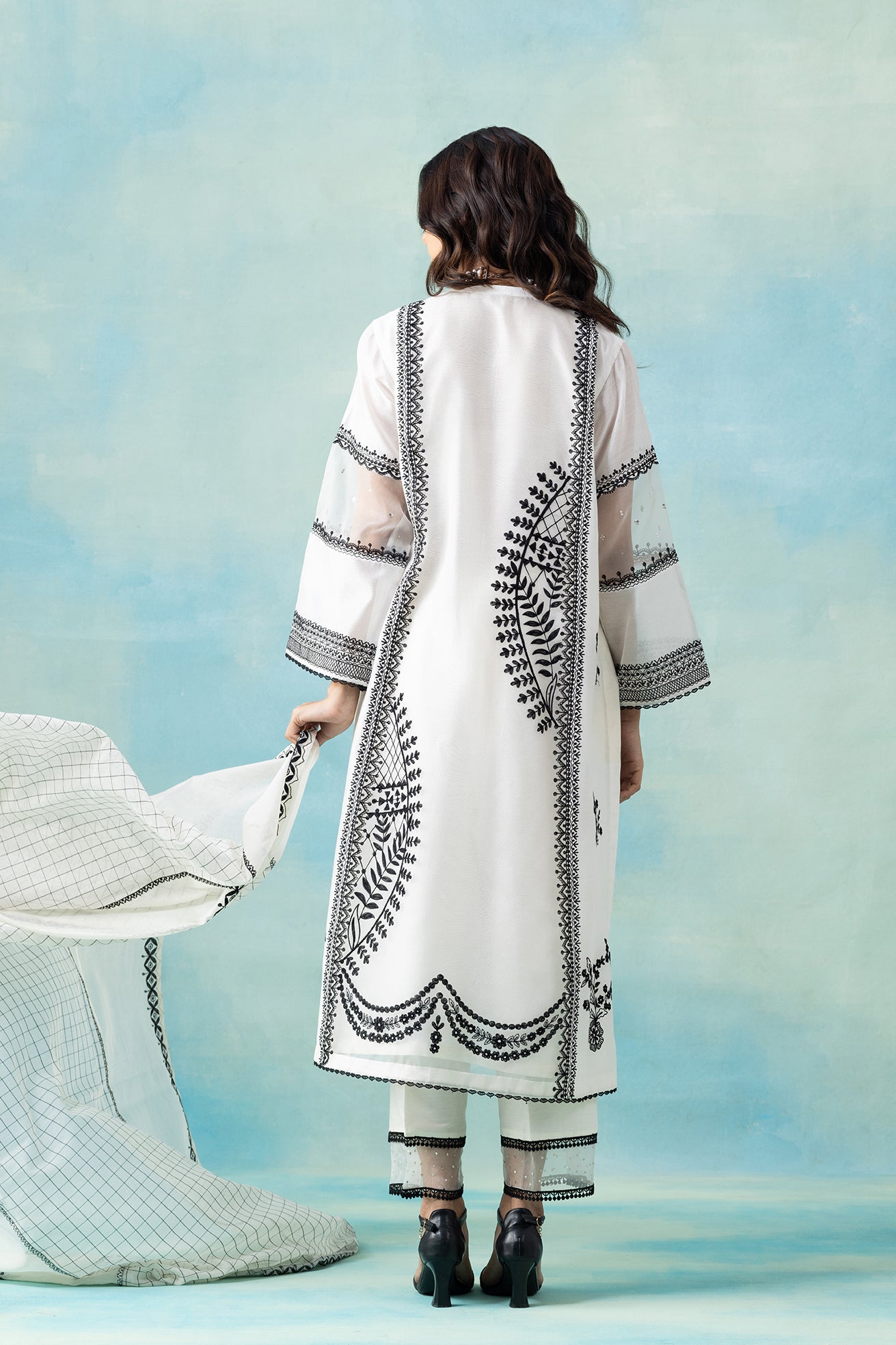 Organza & Maheshwari Kurta Set