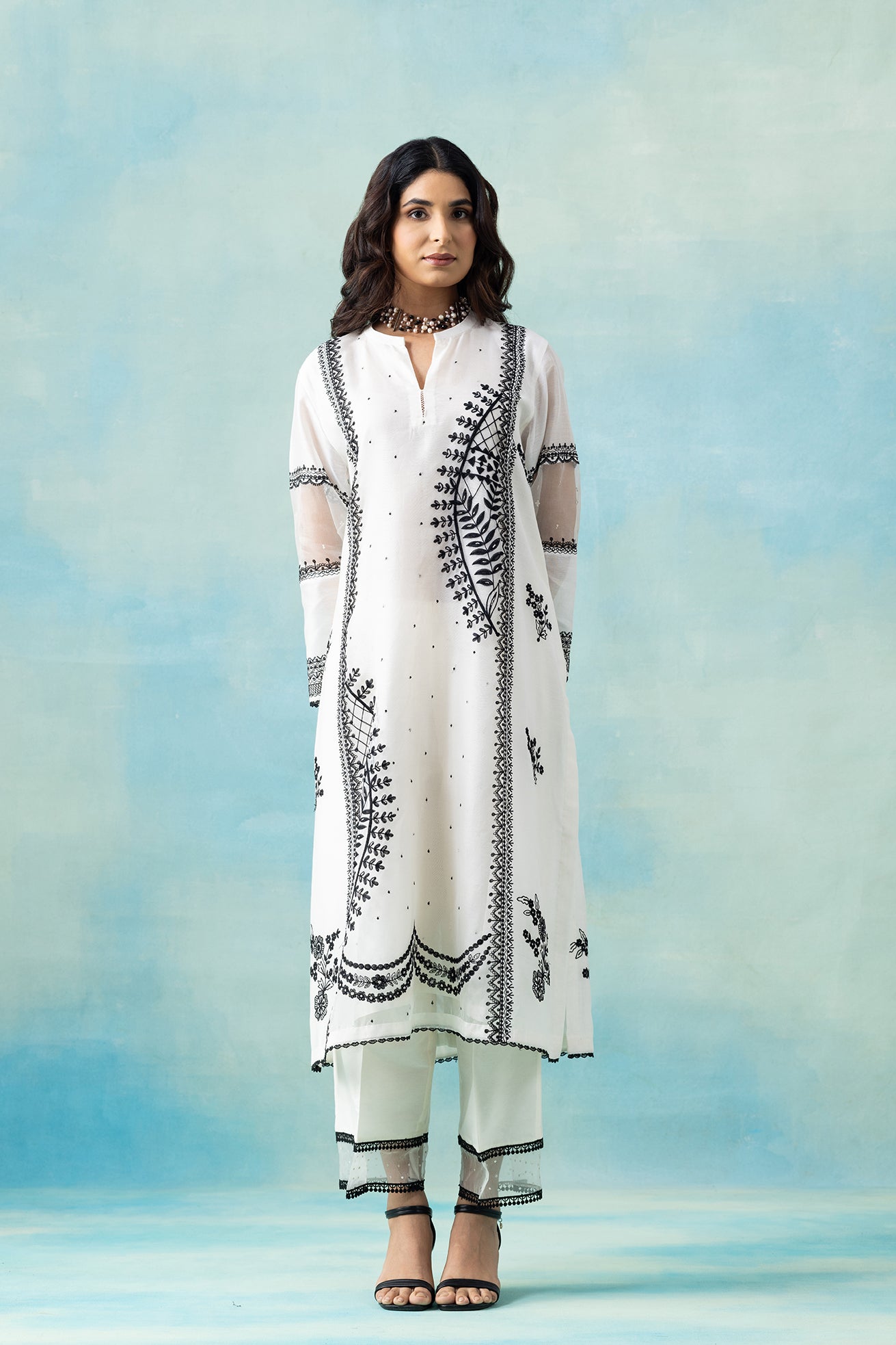 Organza & Maheshwari Kurta Set