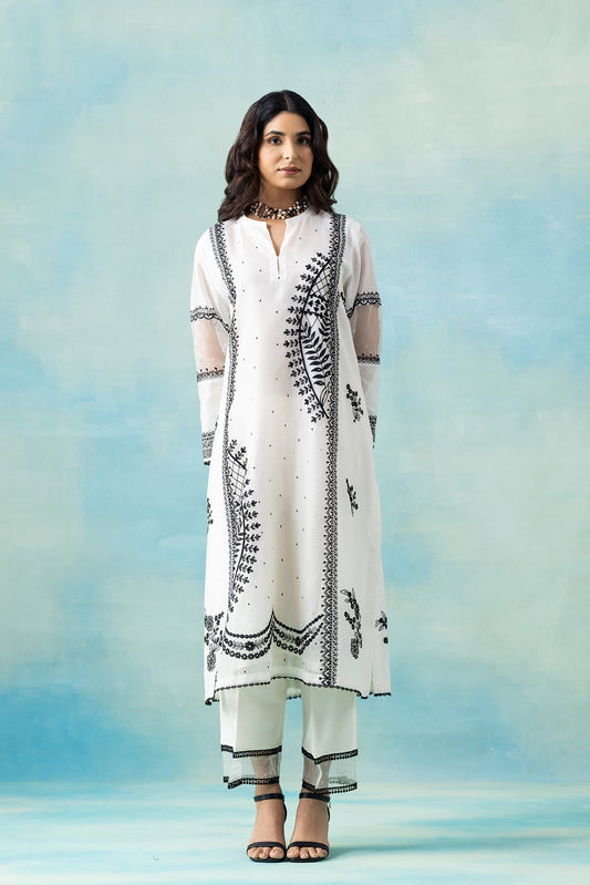 Organza & Maheshwari Kurta Set