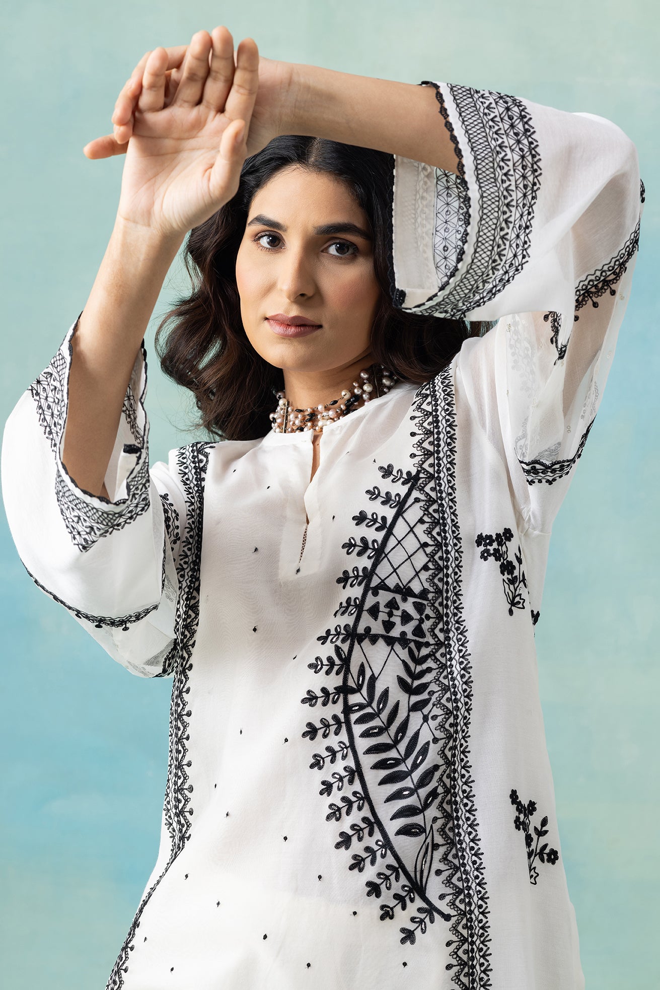 Organza & Maheshwari Kurta Set