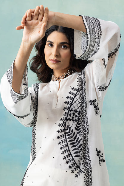 Organza & Maheshwari Kurta Set