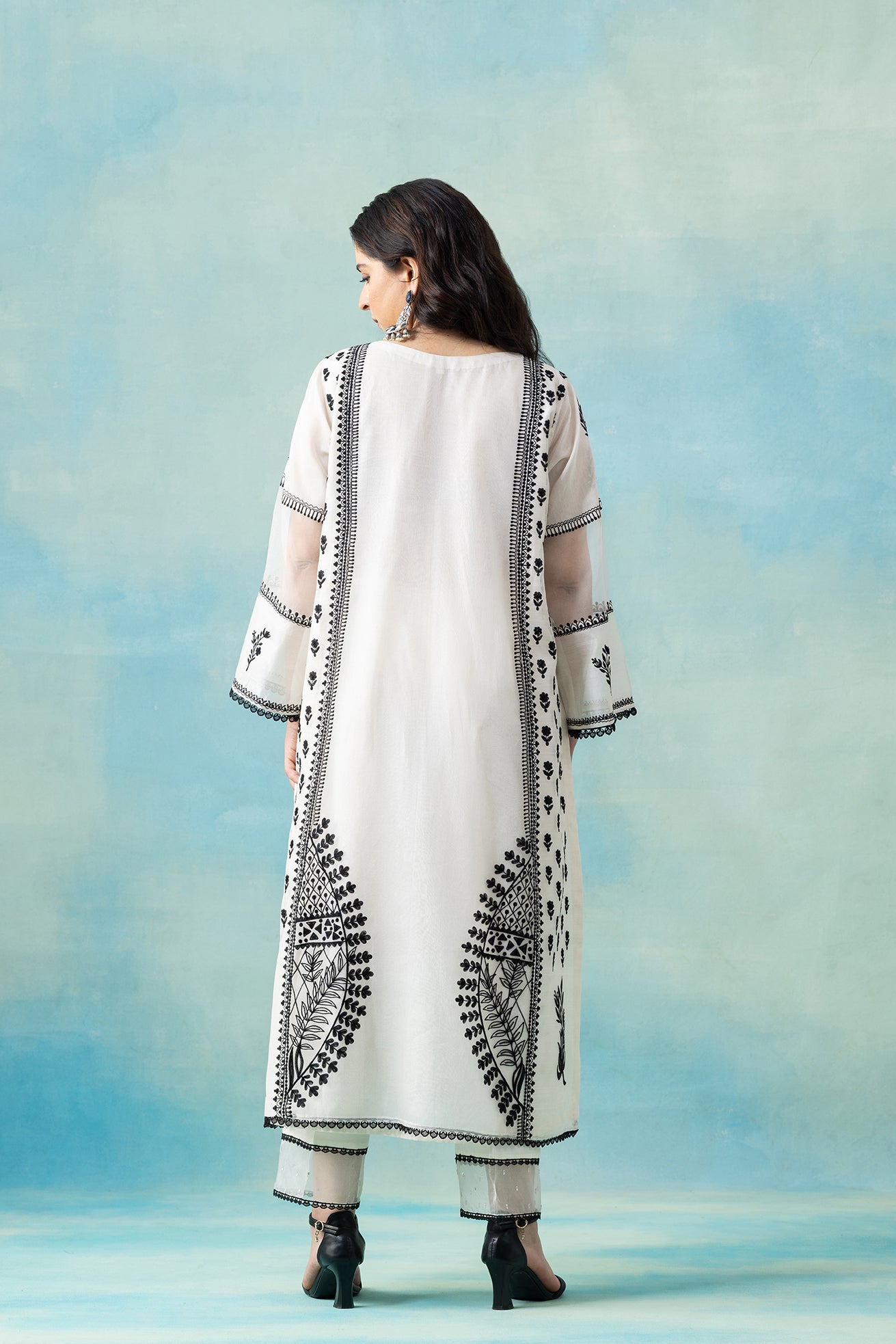Organza & Maheshwari Kurta Set