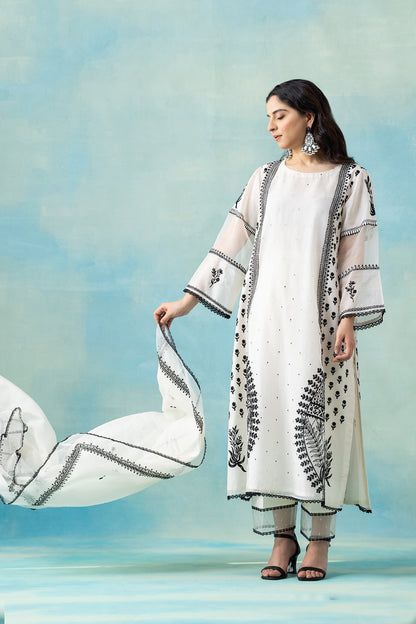 Organza & Maheshwari Kurta Set