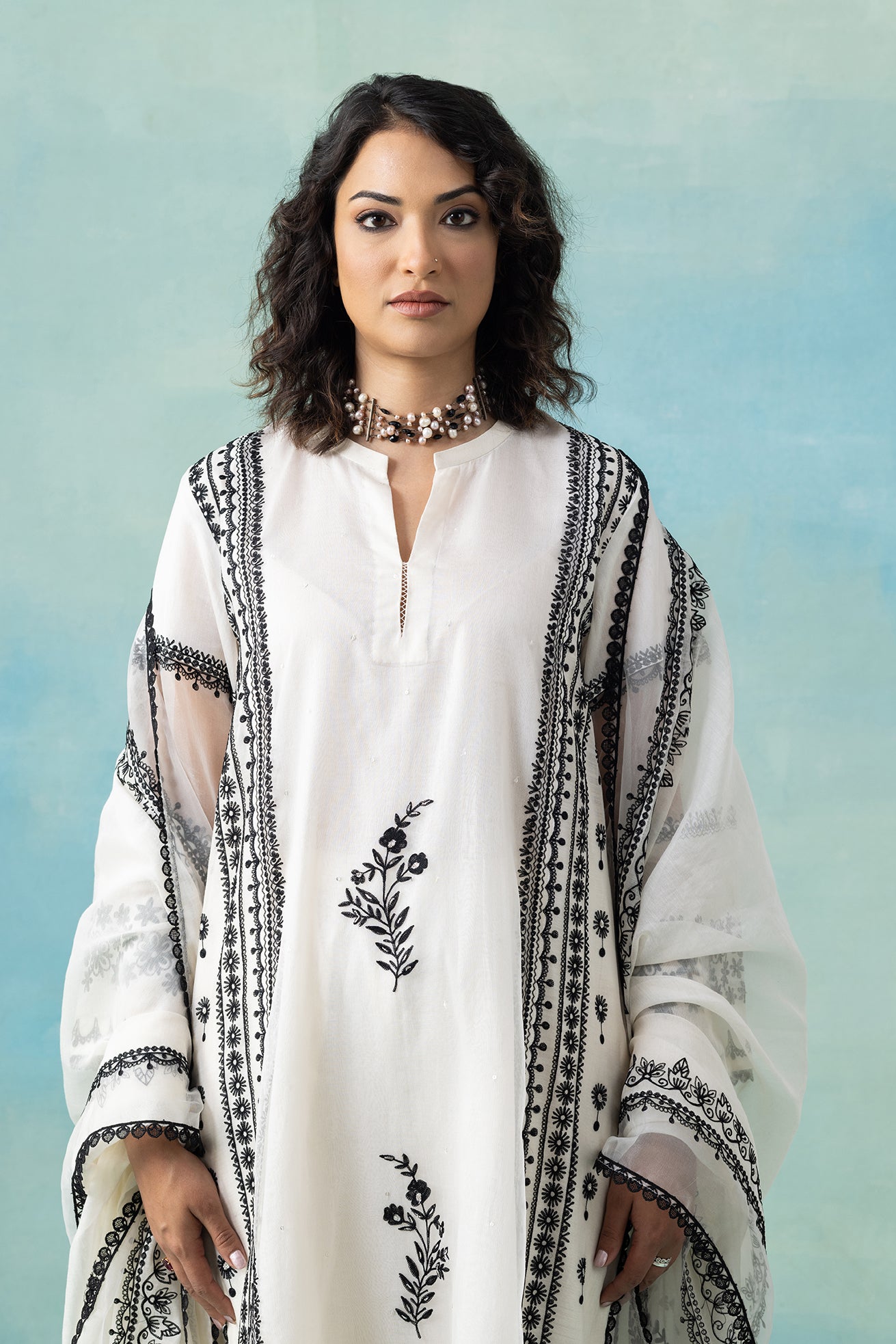 Organza, Pita Work & Maheshwari Kurta Set
