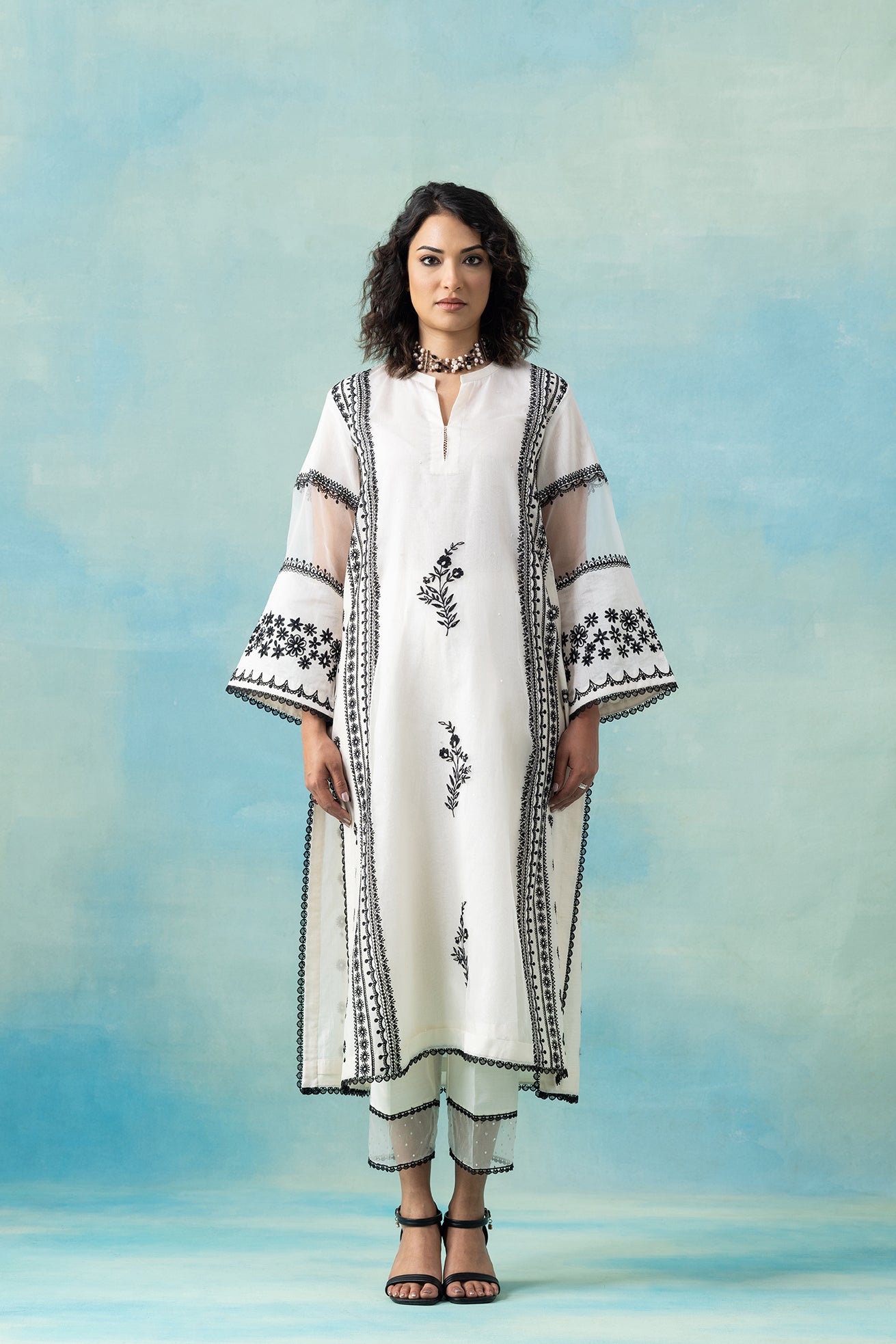 Organza, Pita Work & Maheshwari Kurta Set